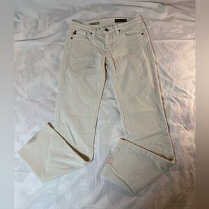 Ag Adriano Goldschmied Off-White Corduroy Pants
